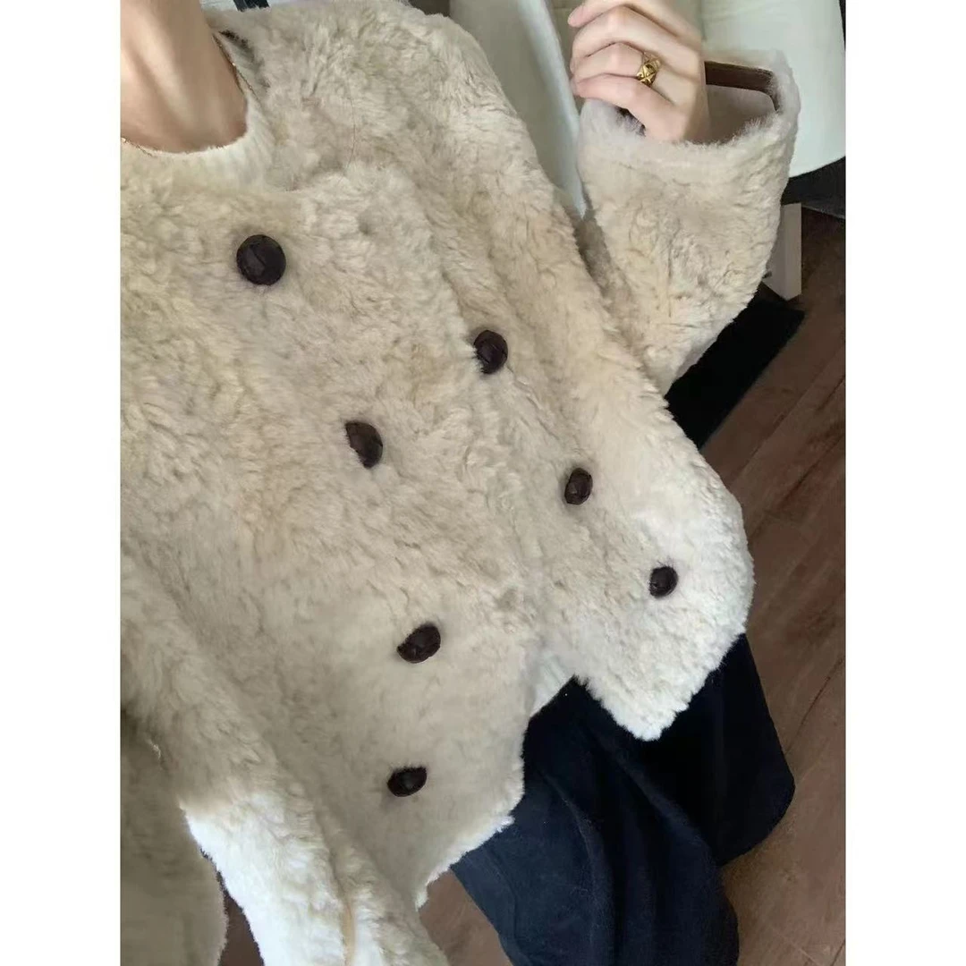 徐秋阳   奶油糖霜  百搭时尚休闲设计感显瘦显白毛毛外套11885-