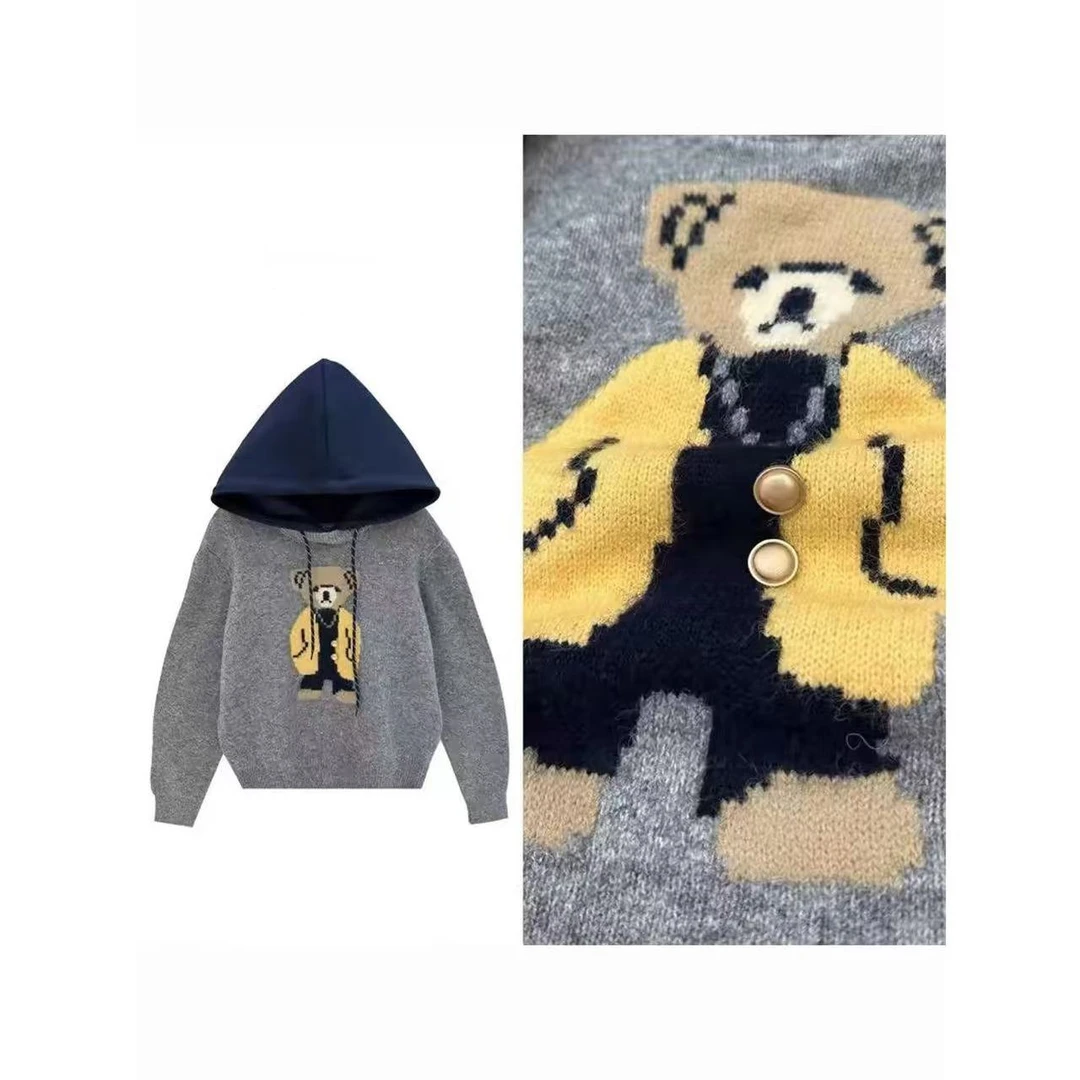 徐秋阳  连帽小熊   百搭时尚休闲设计感显瘦显白毛衣YM207-