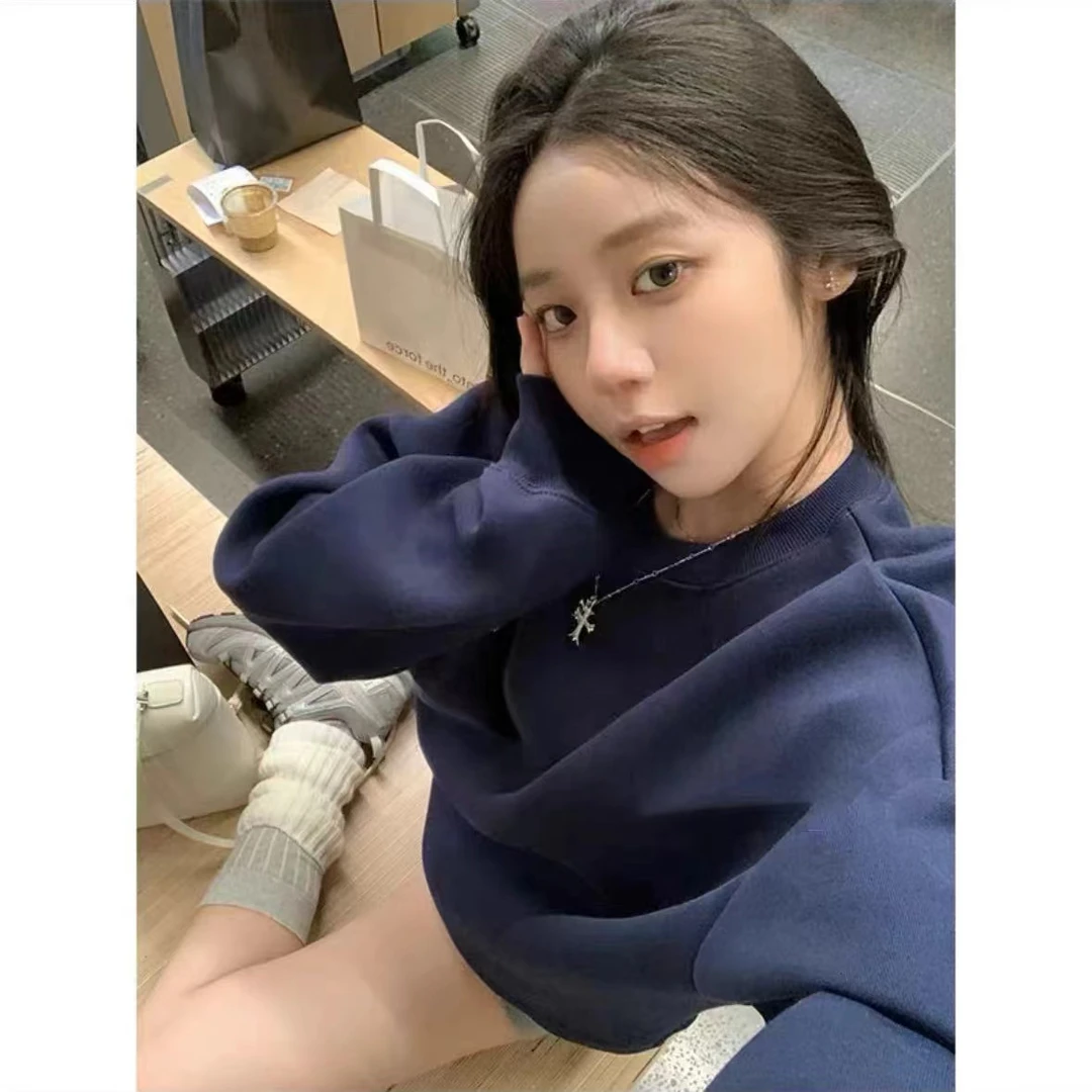 徐秋阳   男友卫衣  百搭时尚秋季新款显瘦显白复合加厚卫衣2911