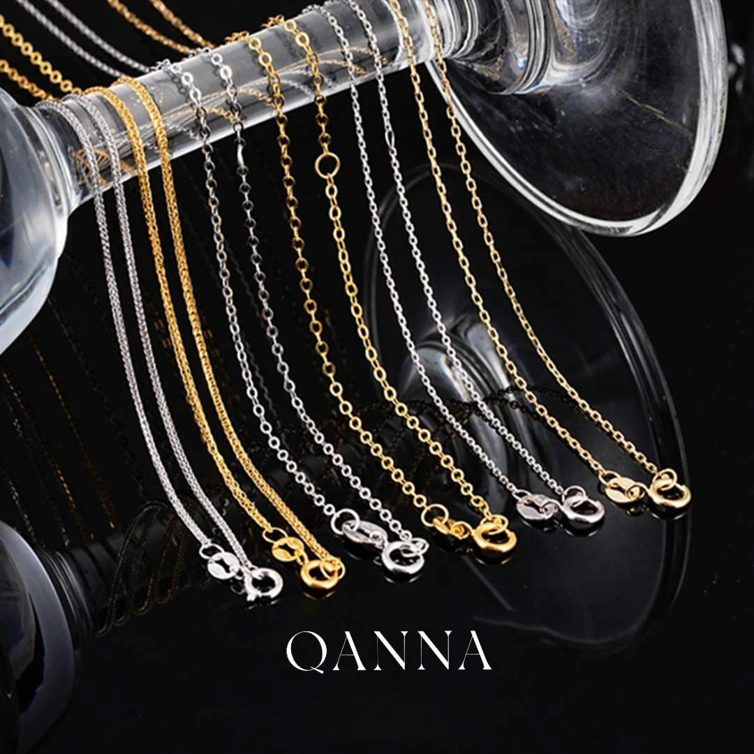 QANNA【肖邦链 十字链 闪O链】18K金经典素链多样性发一件AB0024