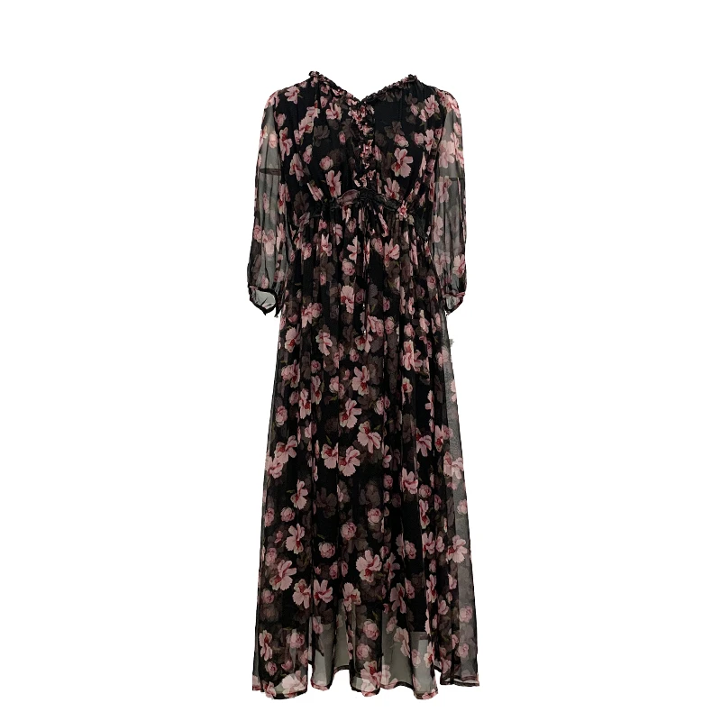 嘉姐真丝重磅100桑蚕丝连衣裙Y24C9117-3