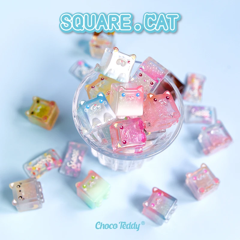 【拆袋】方块叠叠猫二代盲袋可爱萌粒冰块猫咪公仔盲盒潮玩摆件手办