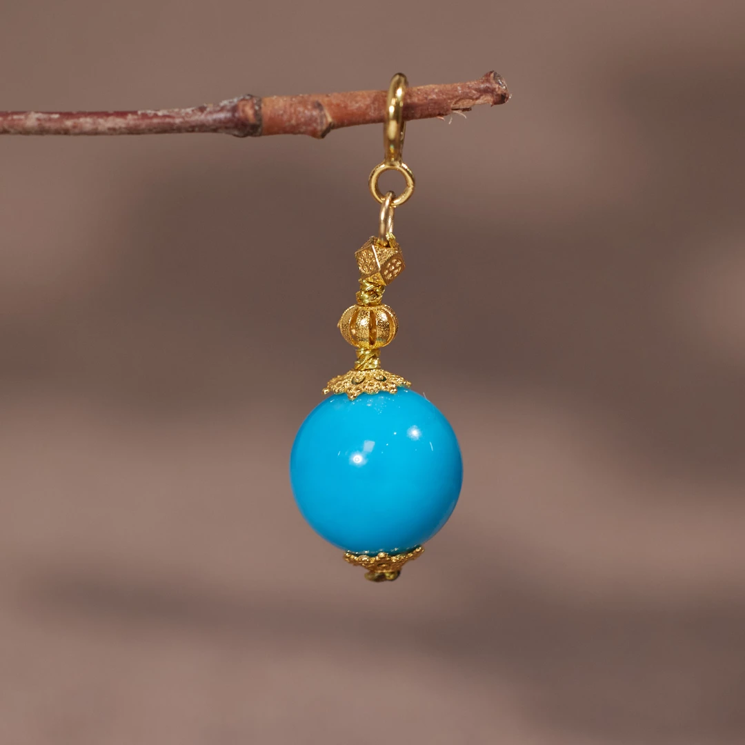 【玉峰珠宝丨安娜严选】绿松石吊坠18K金美松卡8+【N4999】多样性发一