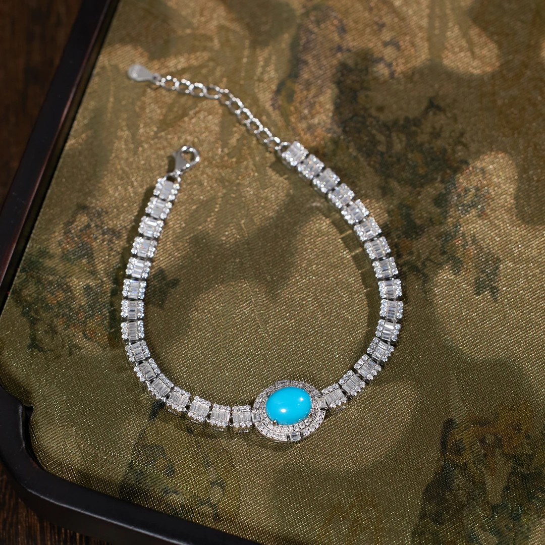 【玉峰珠宝丨安娜严选】绿松石手链S925银美松【N4011】多样性发一