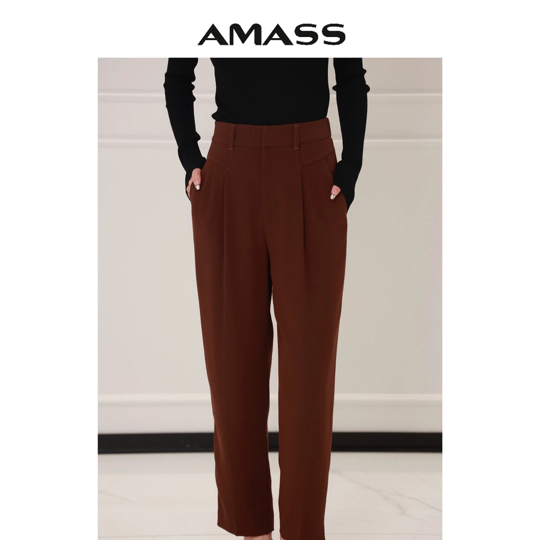 阿玛施新款办公上班百搭通勤职场休闲开会垂感西裤 5100500