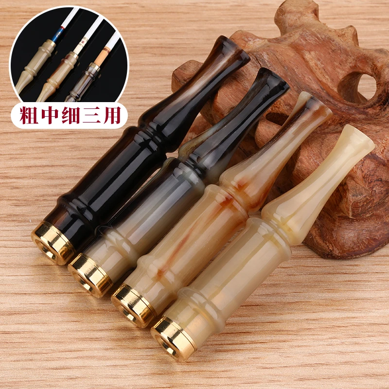 牛角过滤烟嘴可清洗循环型拉杆滤芯粗中细三用香烟焦油双重过滤嘴