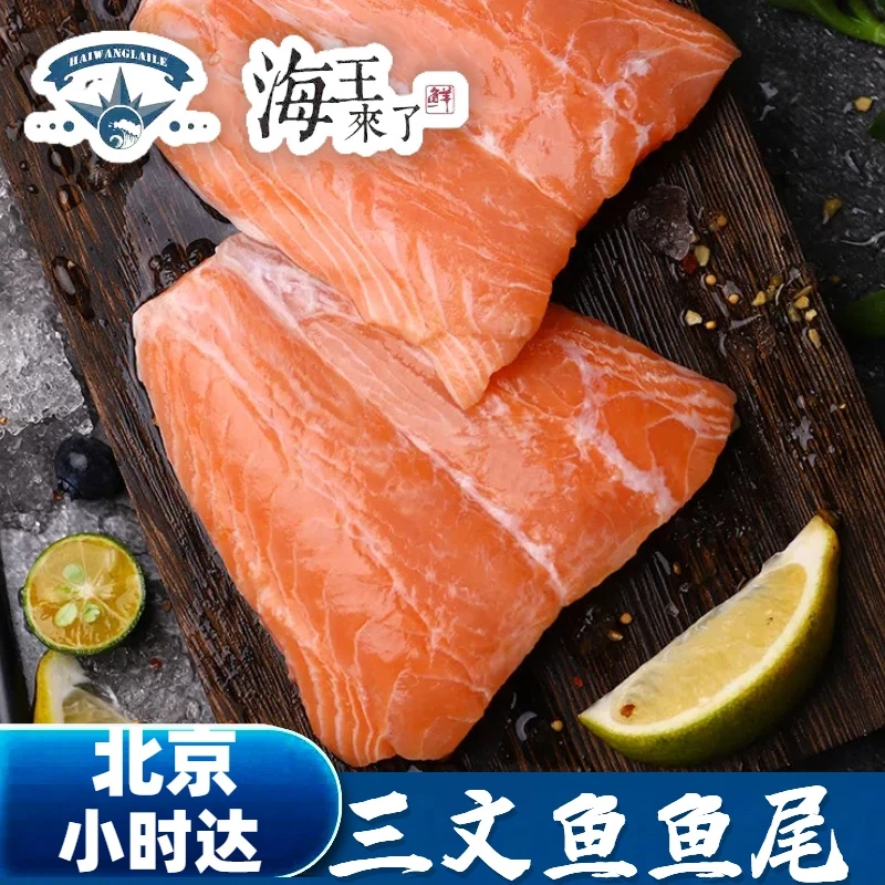 三文鱼尾 挪威进口冷冻超低温三文鱼鱼尾 100g装 新鲜纯肉优选辅食