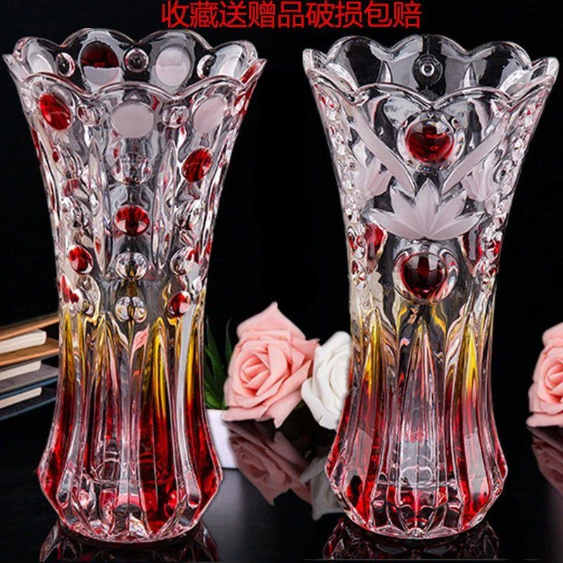 【新疆包邮】高贵摆件插花玻璃花瓶彩色水养富贵竹百合鲜花电视柜