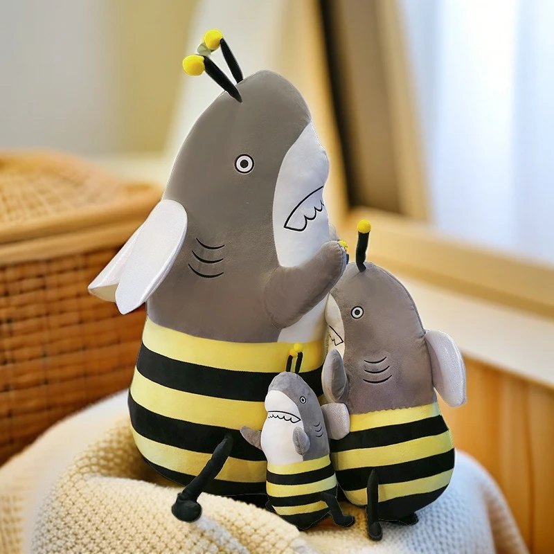鲨鱼蜜蜂公仔抖鲨bee陪伴毛绒玩具SharkBee玩具礼品毛绒抱柔软