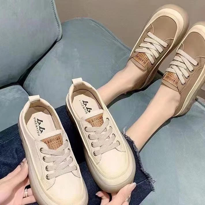 A3101真皮小白鞋2023秋季女鞋时尚百搭脏脏鞋复古低帮休闲板鞋