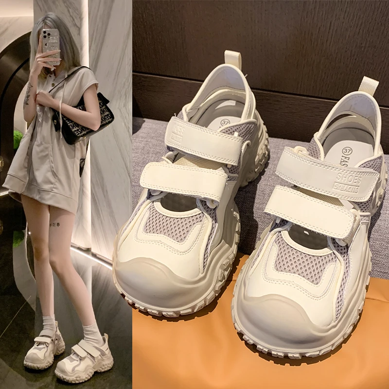 溯溪鞋女鞋网红百搭夏季透气镂空学生厚底ins网红百搭夏季透气ins