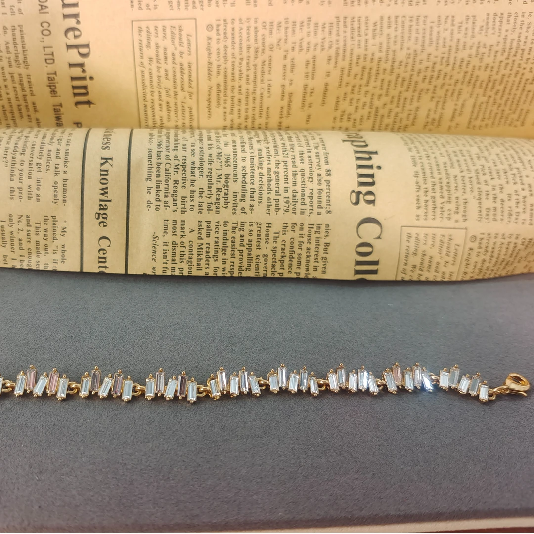 铜合金合成锆石手链 个性不规则手链气质高级款手链女-1913