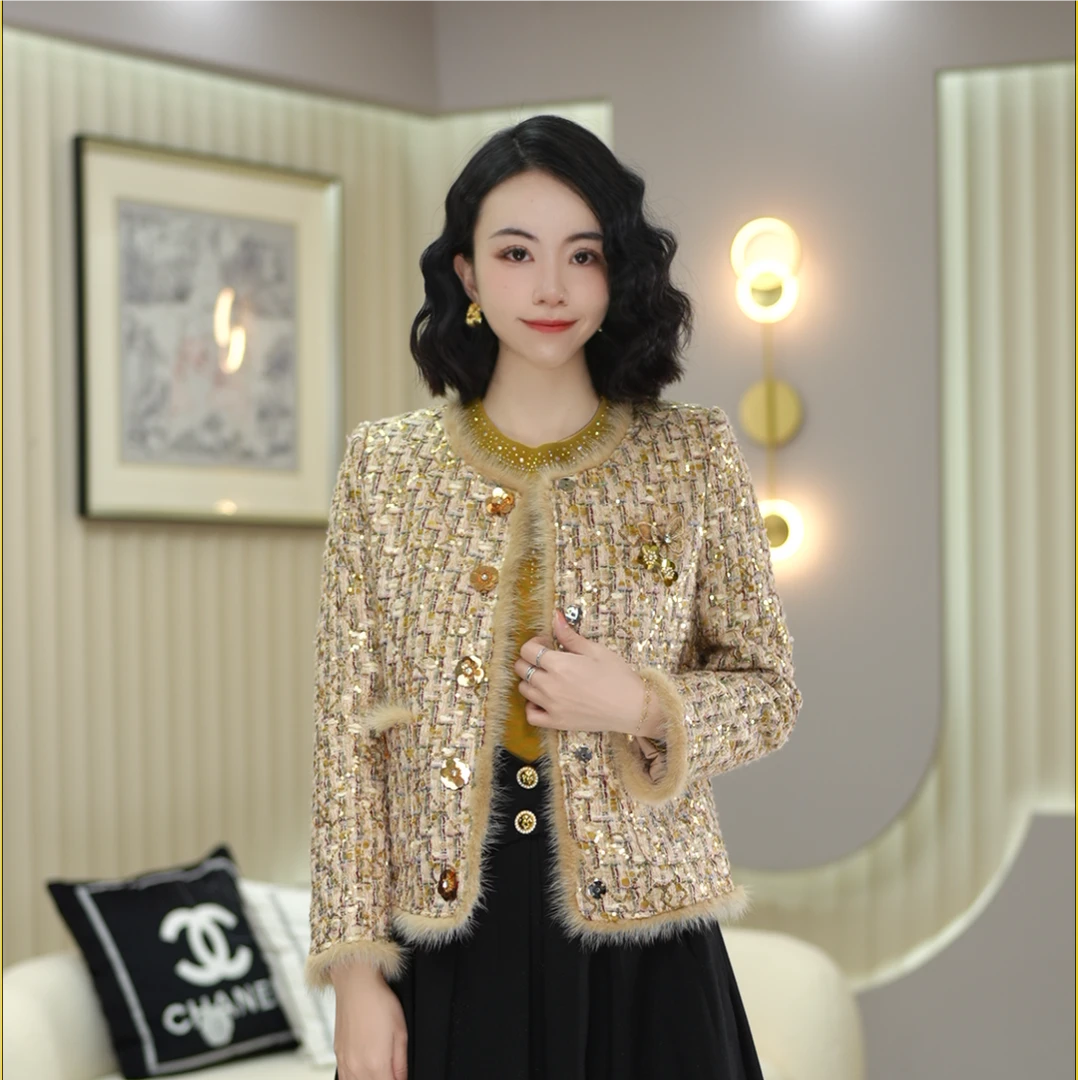 【埃及壁画】秋季新款小香风设计感长袖休闲百搭时尚轻奢外套DY3542