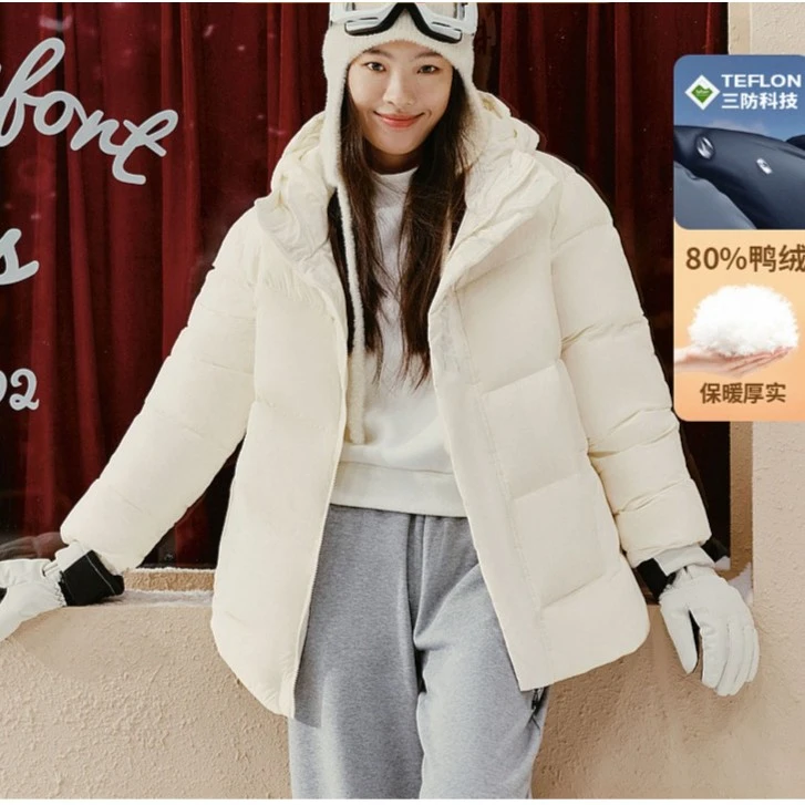斯凯奇L422U069男女款时尚保暖连帽厚实户外冬季加厚运动羽绒服