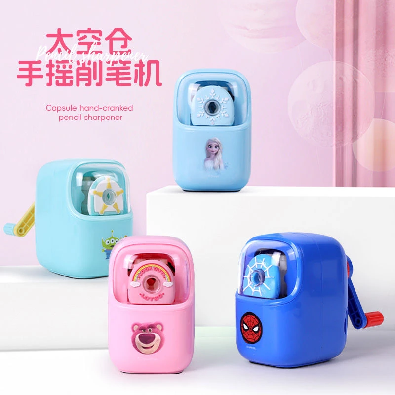 迪士尼削笔器旋转笔刀手摇自动耐用小学生卷笔刀儿童卡通刨铅笔机