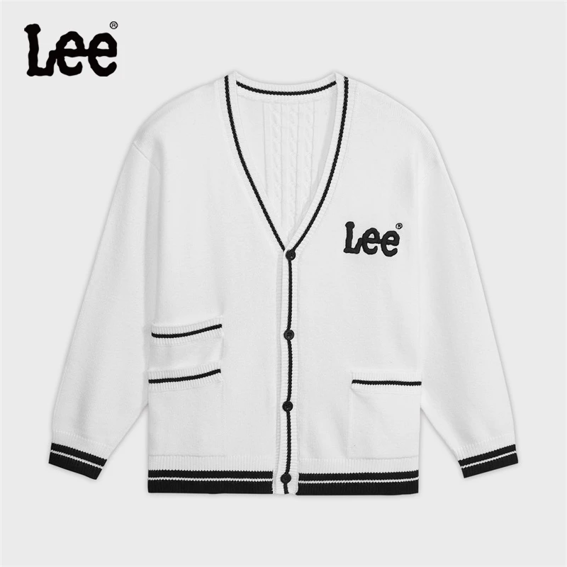 Leekids2024秋冬新款儿童时尚休闲简约开衫毛衣0075