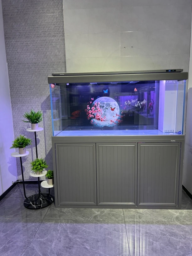 2025年SUNSUN森森新款鱼缸超白水族箱免换水客厅落地家用鱼缸