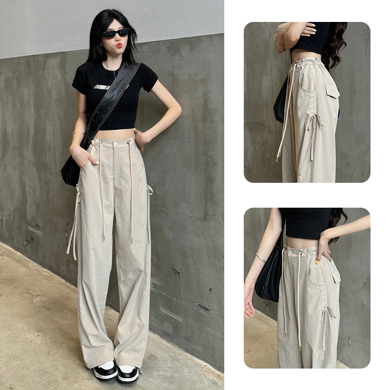 【断码款式合集】高腰直筒裤多巴胺色夏季薄款透气遛弯休闲宽松大码