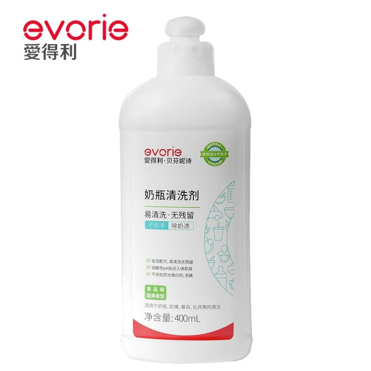 爱得利奶瓶果蔬清洗剂白色 400ml 蔬果香型