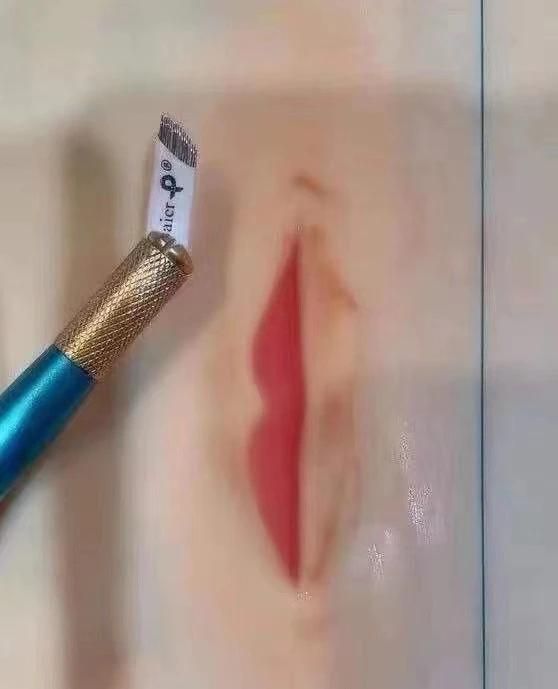 拜尔三排双V针片 手工雾眉手工漂唇易上色皮损小