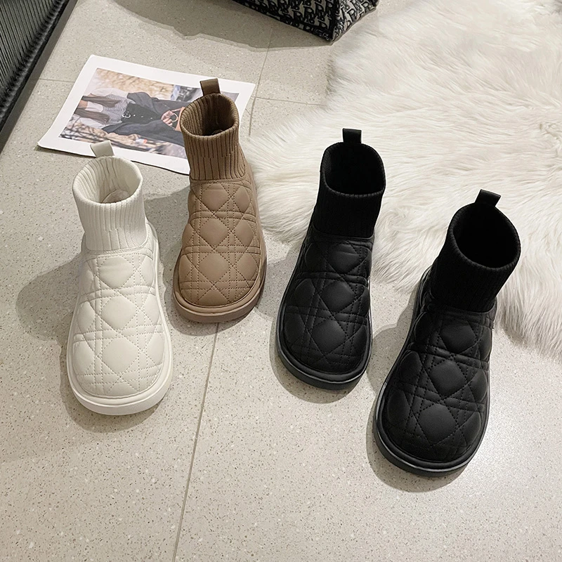 回力瑞东北大棉鞋女冬季加绒加厚2023新款棉鞋平底防滑保暖雪地靴