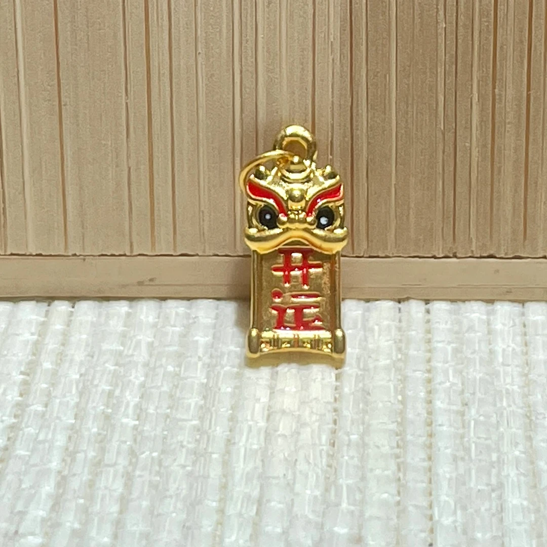 足金烤漆醒狮开运挂件可爱配件