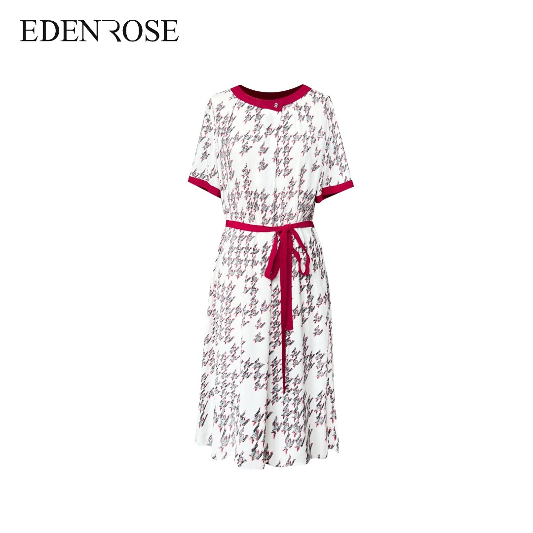 EDENROSE伊丹诺思【阳阳】EYJX06953撞色千鸟格凉爽连衣裙