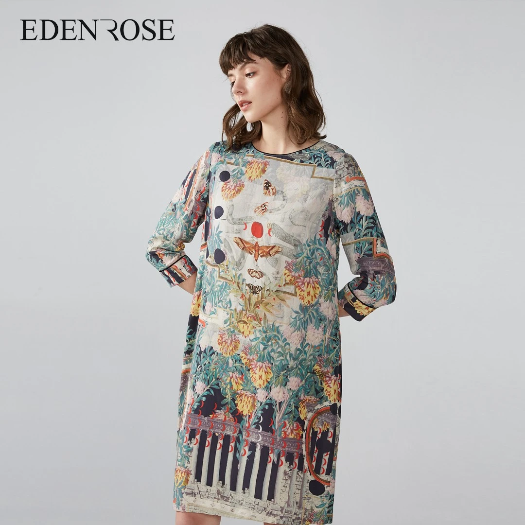 EDENROSE伊丹诺思 商场同款  品牌女装超显瘦连衣裙EELC06978-8