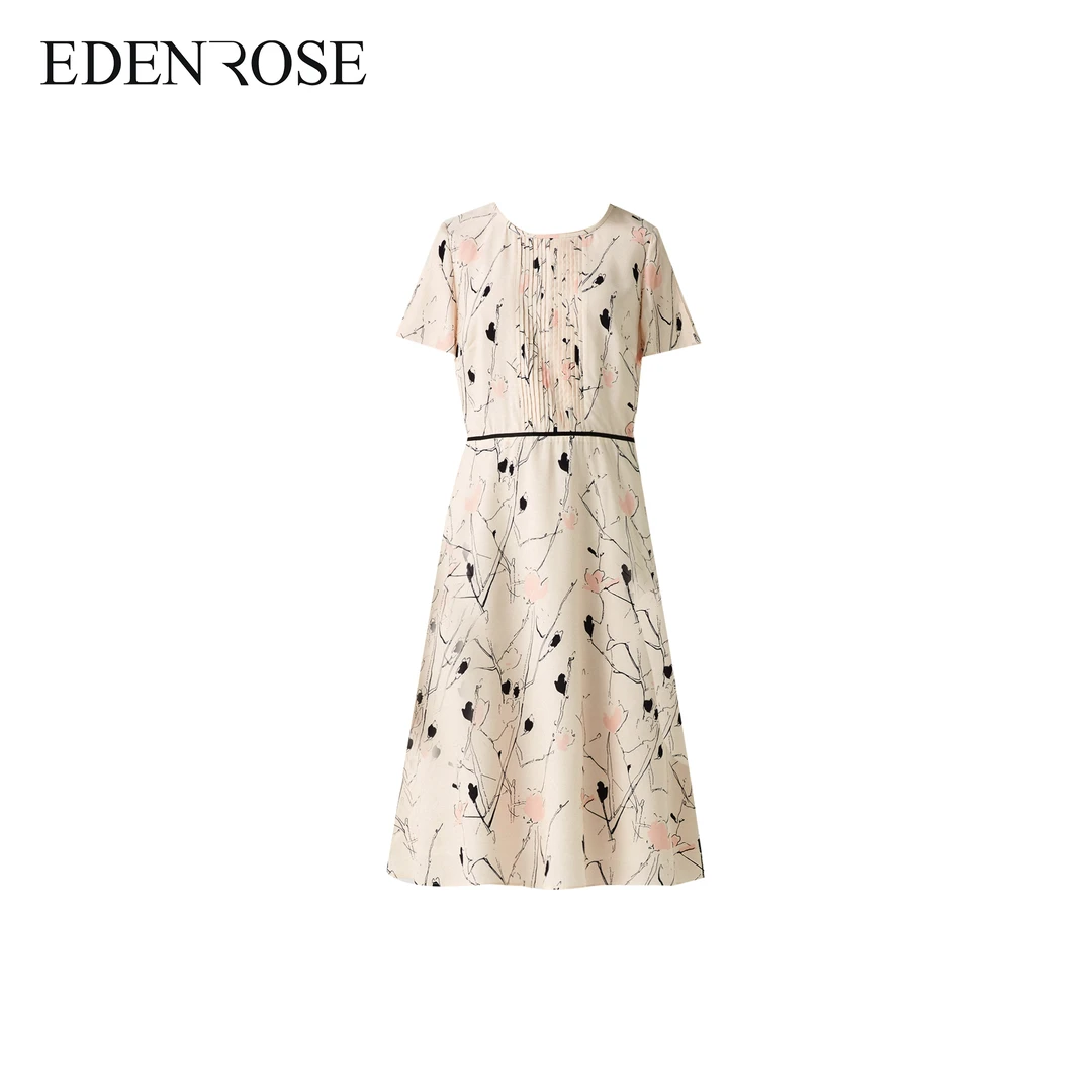 EDENROSE伊丹诺思EYJX06905优雅女装气质款连衣裙法式印花
