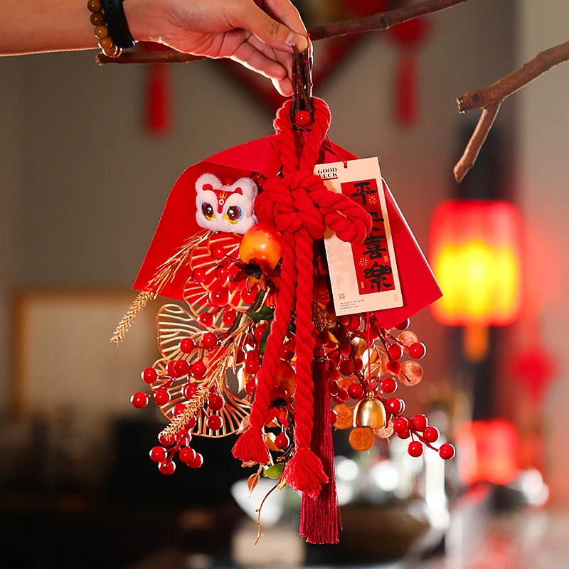 映菲寻新年门挂装饰红果挂件2025蛇年发财果贺年福字挂饰春节布置