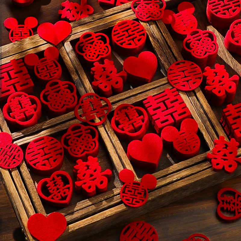 映菲寻小喜字贴结婚专用手抛喜订婚礼囍字贴纸衣柜装饰婚房布置