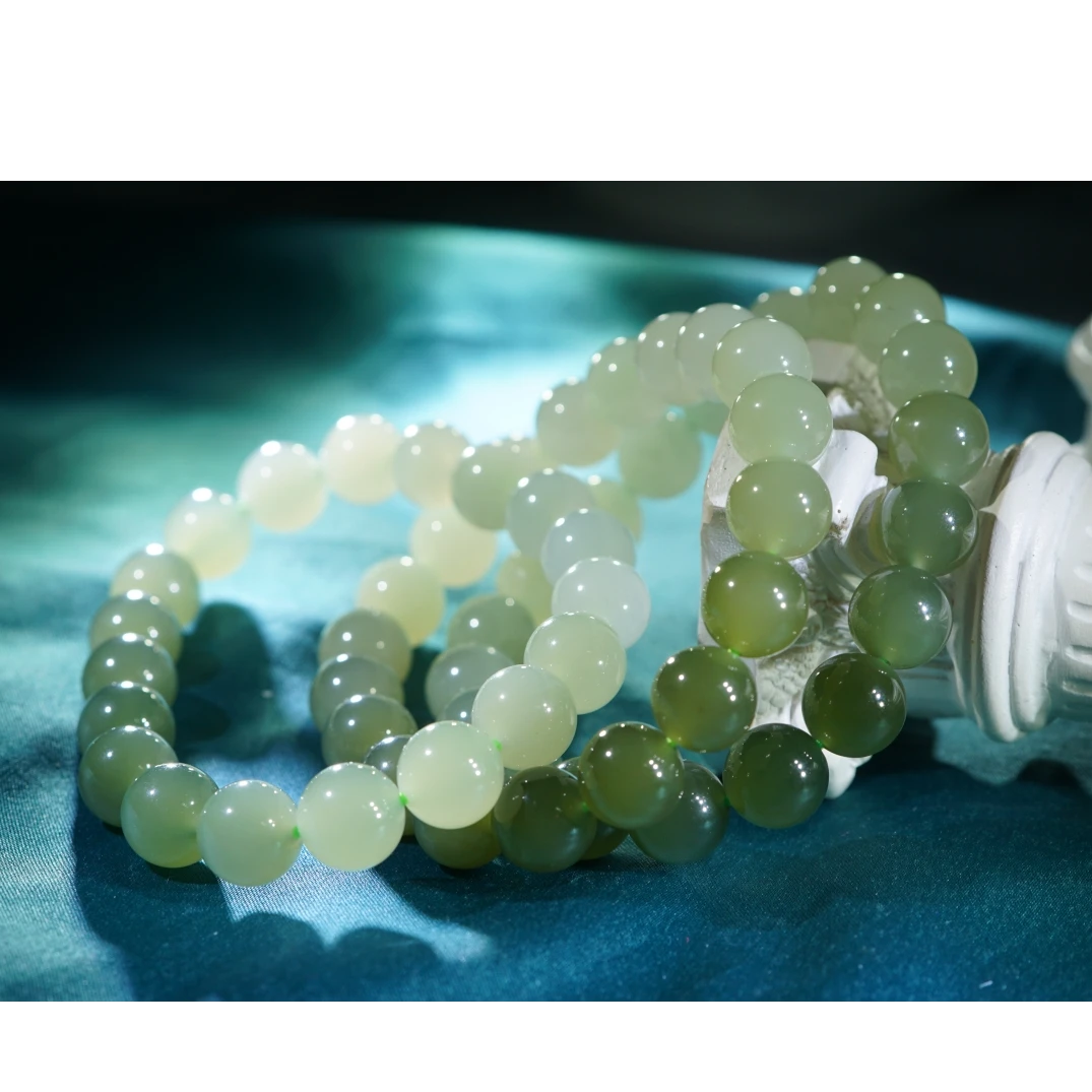 和田玉高冰渐变手链10+  YCFL082703