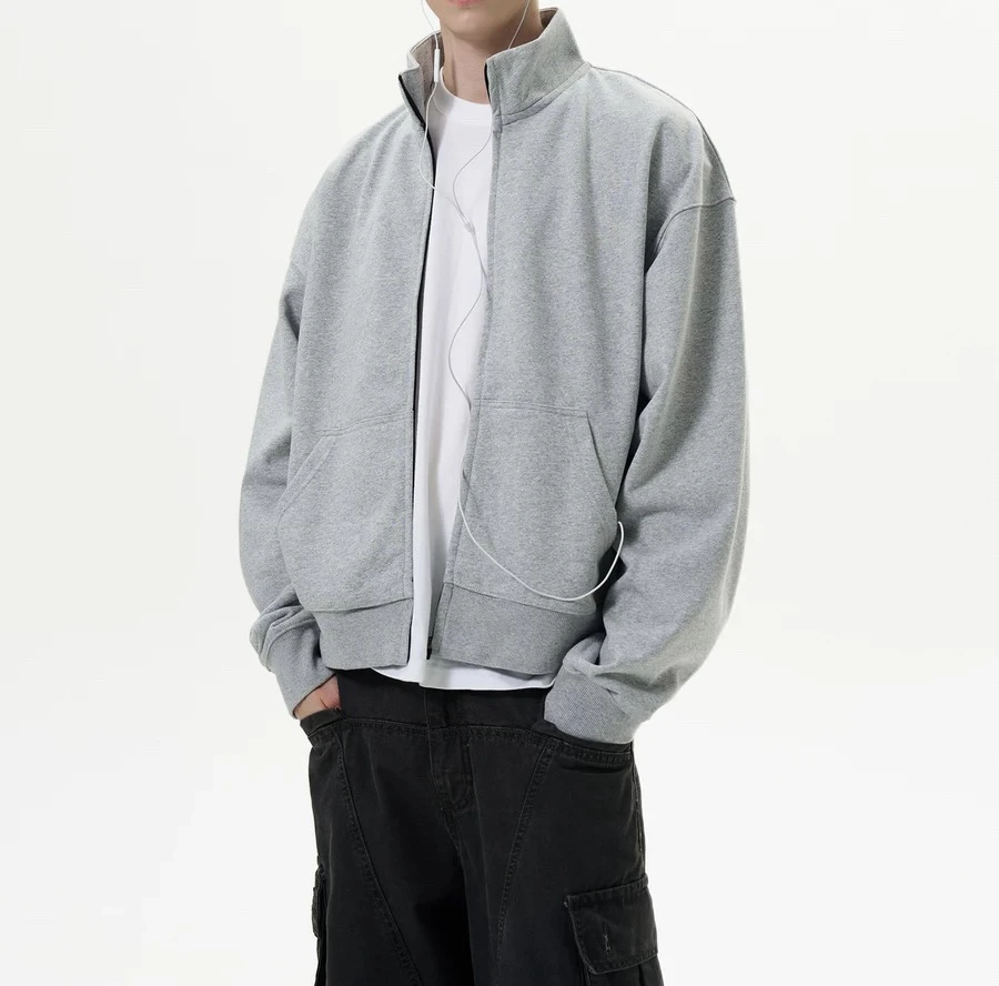 秋冬季新款美式基础短款卫衣男宽松休闲复古慵懒cleanfit情侣外套