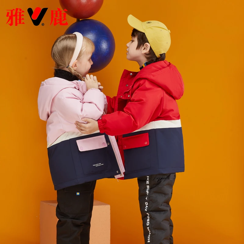 雅鹿儿童羽绒服男童女童宝宝2024新款加厚洋气冬季派克服外套冬装