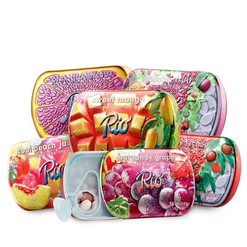 Rio薄荷糖无糖糖果 清新口气约会接吻维C含片随身休闲小零食推荐