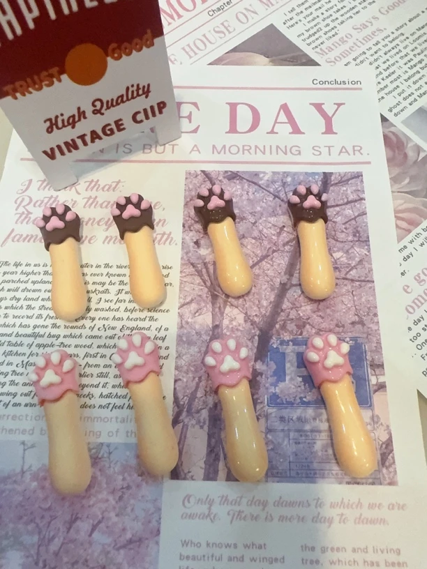 小艾定制款食玩猫爪饼干树脂配件diy