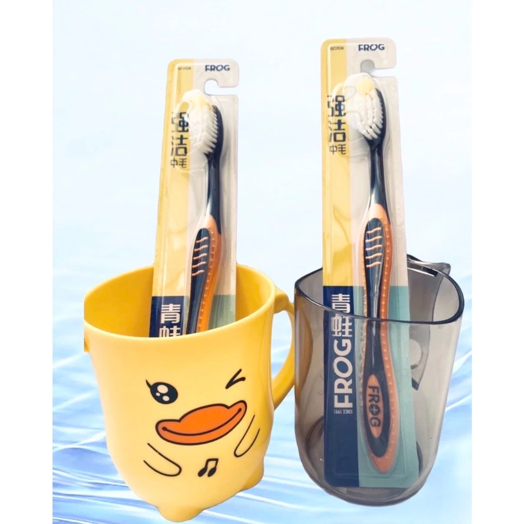 青蛙前驱刷毛精细磨圆刷丝多方位清洁口腔牙刷