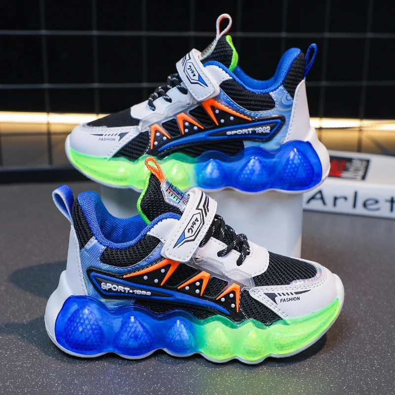 儿童运动鞋2023春秋新款网面透气男童鞋子中大童学生跑步鞋小男孩