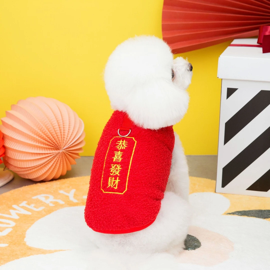 宠物衣服狗狗服装宠物服装秋冬泰迪猫咪用品2023新年装