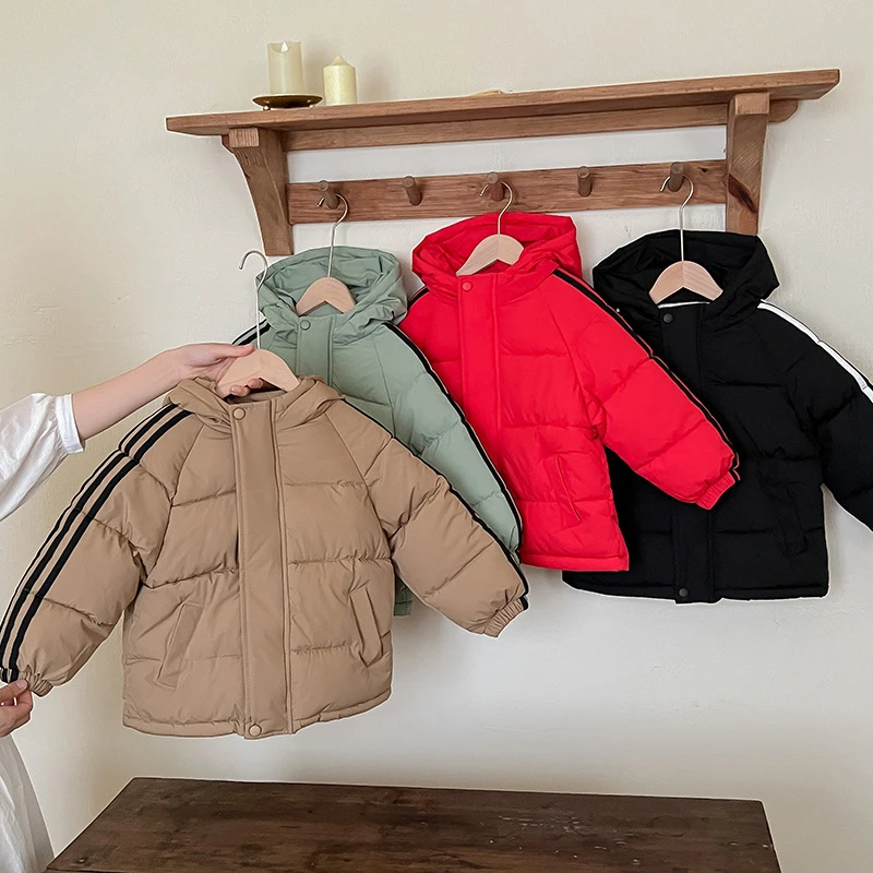 儿童棉衣外套男童短款连帽女童装棉服加厚中大童棉袄冬装冬季新款