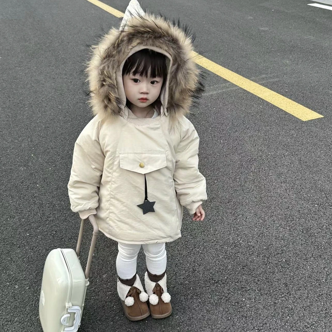 女童棉袄棉服外套秋冬宝宝冬季衣服加绒加厚外穿网红爆款洋气