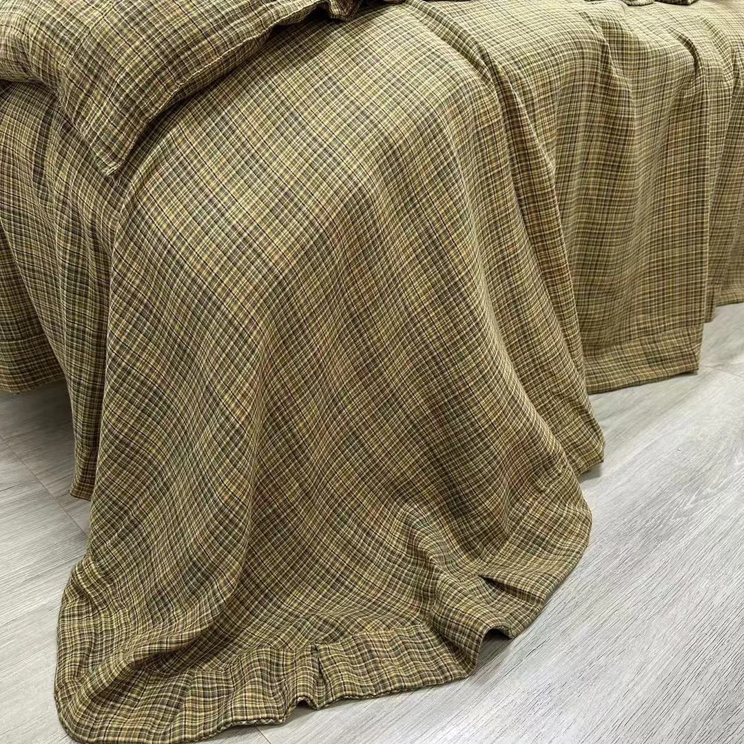 【新款床单2.3*2.5米】雅致格调-咖色纯棉双层纱床单