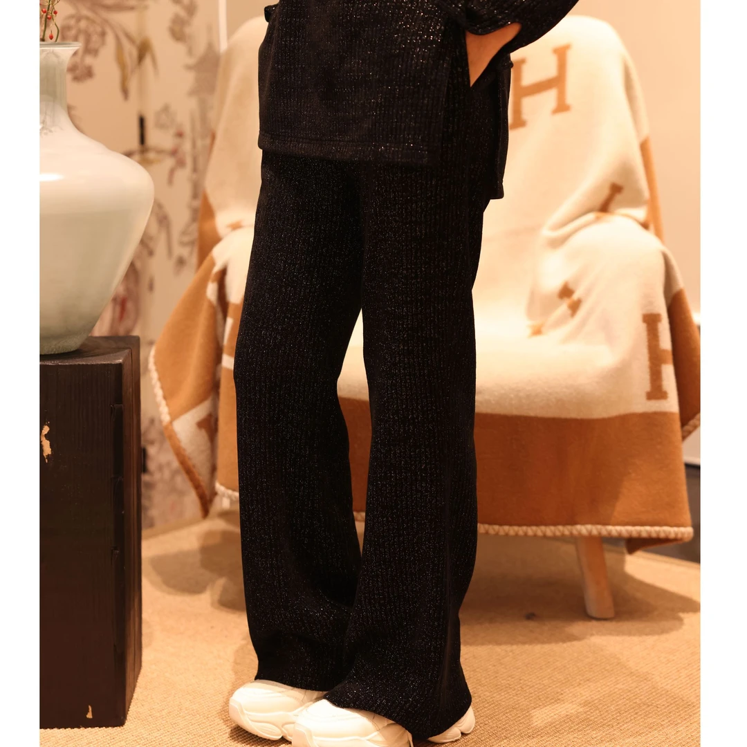 【Do.Fashion欧阳】“午夜之影”重工亮片显瘦微喇裤