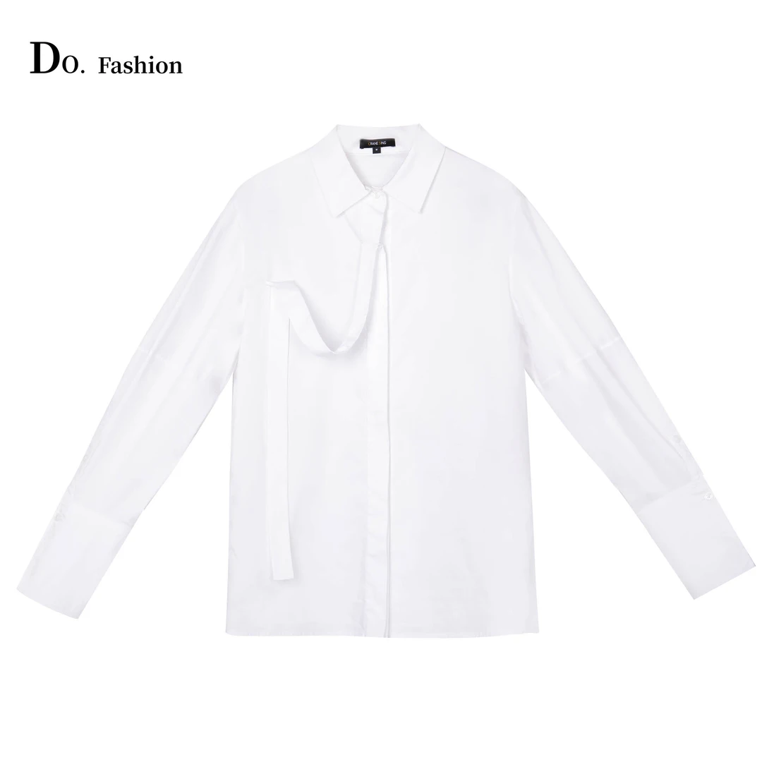 【Do.Fashion欧阳】设计感廓形休闲飘带衬衫