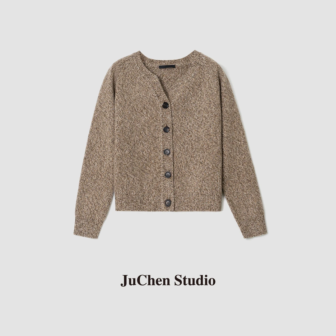 LIBOSHU”剪刀领“全羊毛单排扣秋冬时尚长袖针织衫开衫毛衣FWW2290