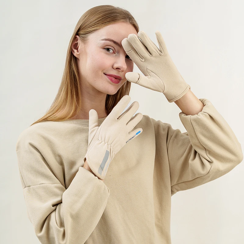 手套男女秋冬季长款骑行简约时尚触屏手指露出保暖手套露指保暖