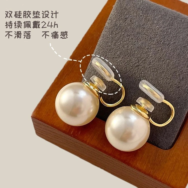 非金属仿珍珠耳饰 儿童耳夹无耳洞双硅胶无痛感可爱甜美女孩耳饰