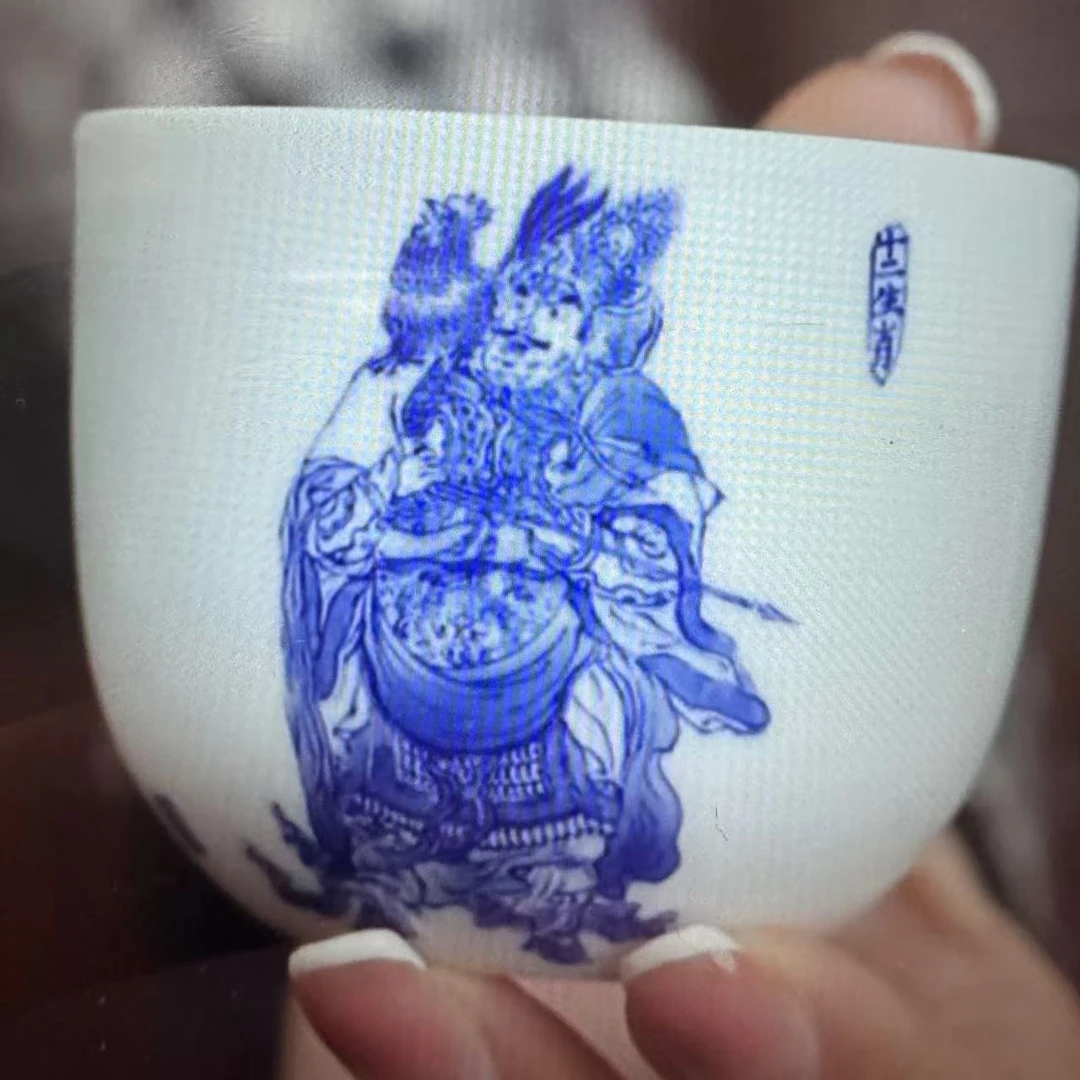 九段烧-生肖鸡人物杯-陶瓷主人杯手绘有差异