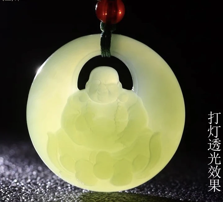 冰！透！圆雕老料冰晴水佛公吊坠！天然玉石假一赔四