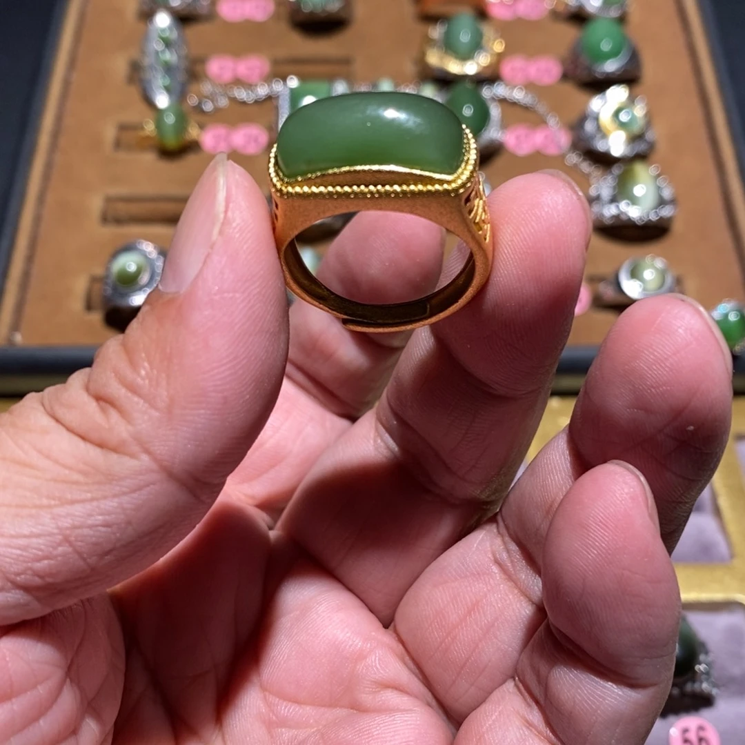 和田玉（碧玉）戒指合金